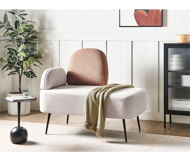 Beliani Chaise longue izquierdo Poliéster ARCEY Beige