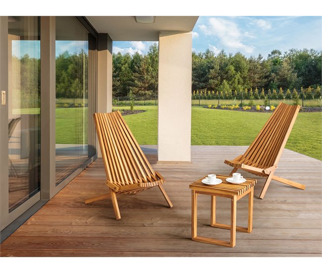 Beliani Conjunto de balcón BELLANO Madera Clara