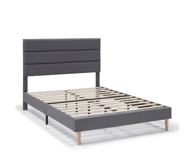 Estructura de Cama tapizada Aroma 150x190 Gris Oscuro