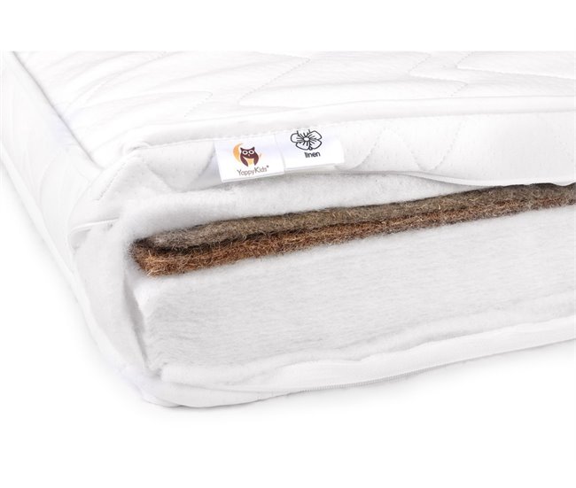 Colchón bebé YappyHollo hipoalergénico y antibacteriano Blanco