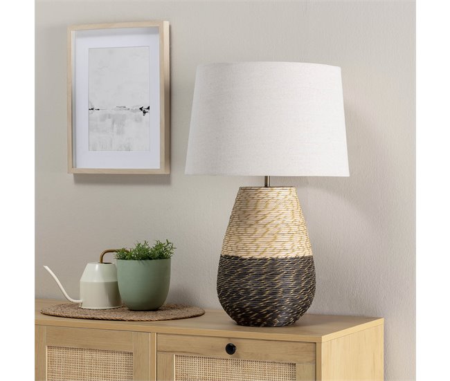 Lámpara de mesa Botan de ratán natural Beige