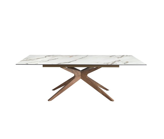 ANGEL CERDA Mesa comedor extensible 240x100 Blanco/ Madera
