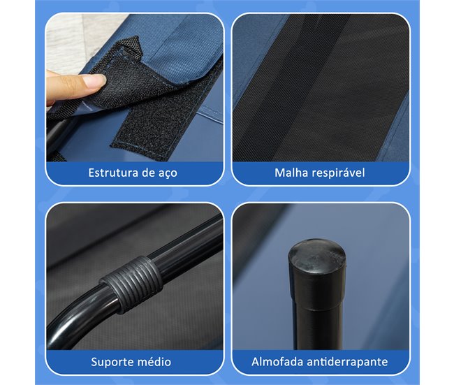 Cama Elevada para Perros Metal y Tela Oxford PawHut Azul