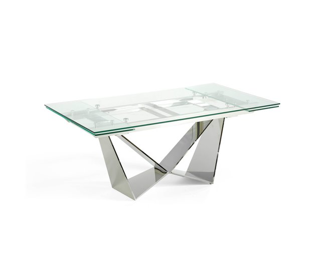 ANGEL CERDA Mesa comedor extensible cristal Transparente