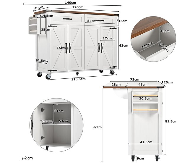 Armarios de Cocina 140 Blanco