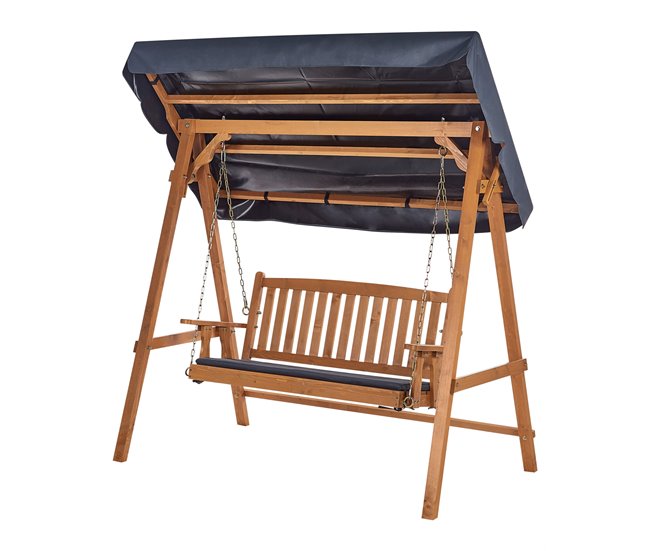 Beliani Columpio FIBBIALLA Gris/ Madera