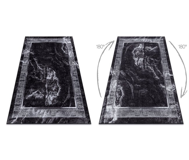 Alfombra lavable MIRO 51278.810 Mármol griego 160x220 Negro