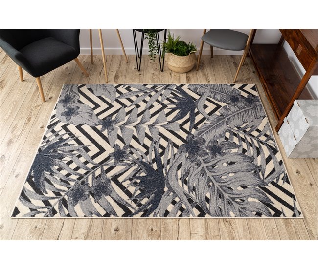 Alfombra HEOS 78540 Hojas Selva 190x270 Gris Oscuro