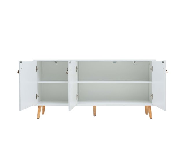 Aparador Anzio con 3 Puertas y Patas de Pino Blanco/ Madera
