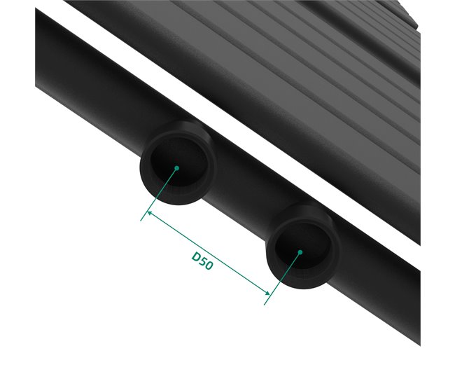 Radiador toallero mural Voss 801 W 19 lamas acero Negro