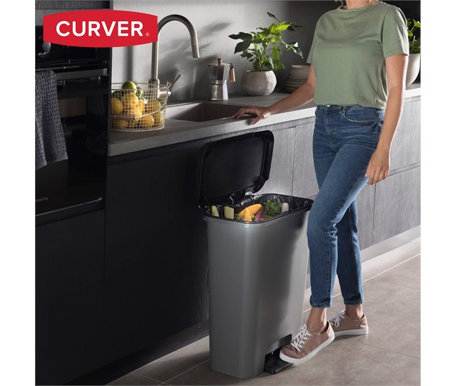 Curver Cubo de basura Compatta 50L Gris