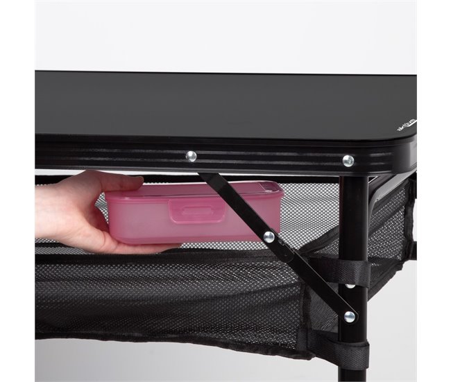 Aktive Mesa plegable camping ajustable en altura y antideslizante Negro