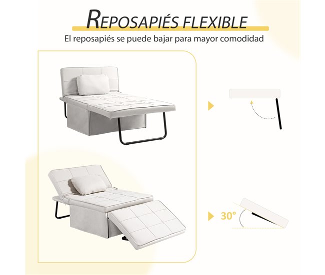 Sofá Cama Lino HOMCOM, hogar - sofás y butacas Crudo