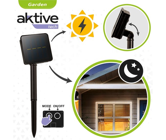 Tiras LED solar exterior autoadhesiva Aktive Blanco