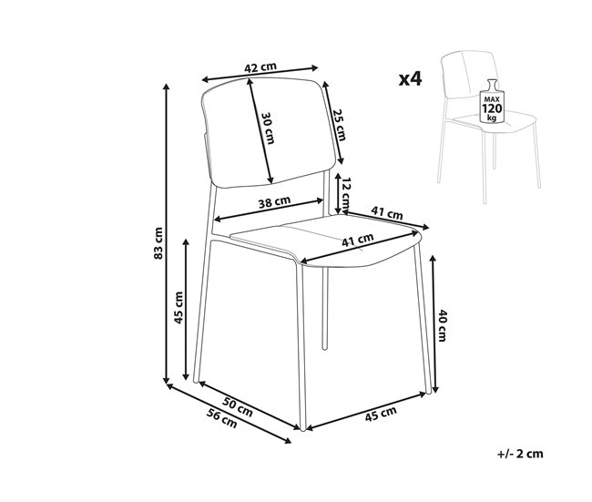 Conjunto de sillas de comedor ASTORIA Beliani Negro