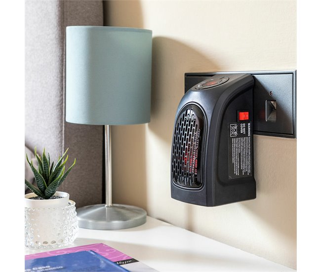Mini Calefactor de Enchufe Portátil Negro