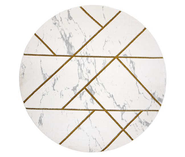 Alfombra EMERALD exclusivo 1012 circulo glamour 120x120 Crema