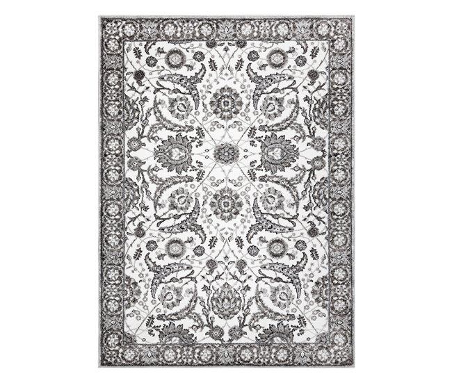 Alfombra MATEO 8037/644 Moderna marco flores estructural 80x150 Gris