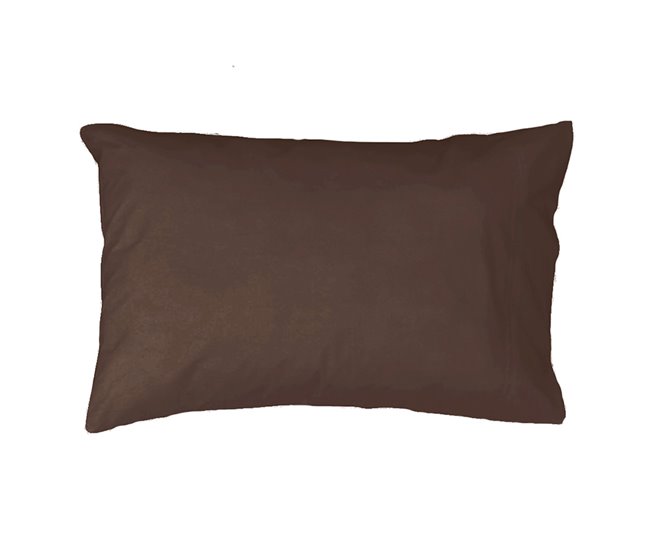 Funda de almohada de poliéster-algodón Marron