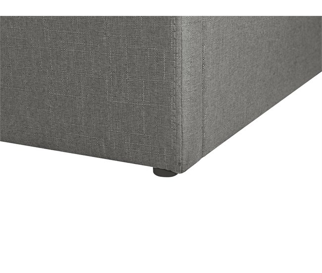 Beliani Cama con almacenaje sin cabecero Poliéster DINAN 187x214 Gris Oscuro