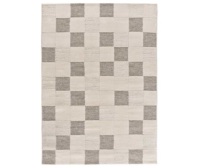 Alfombra con relieve y diseño geométrico VERONA - ATTICGO 160x230 Crema