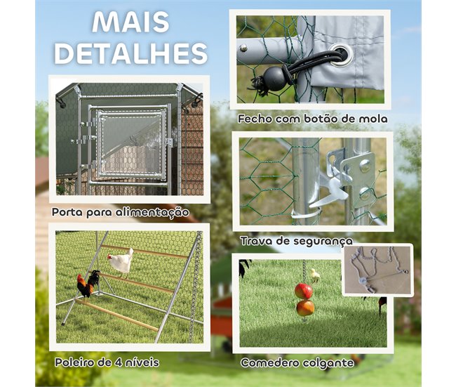 Gallinero para Exterior PawHut Gris