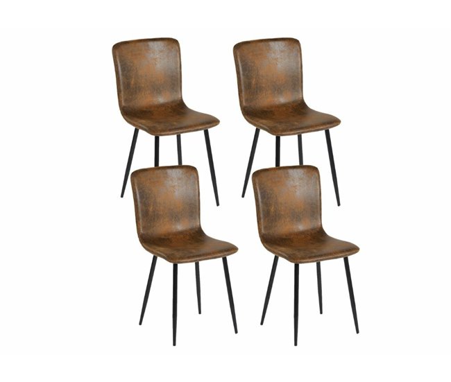 4 sillas de estilo escandinavo retro Marron