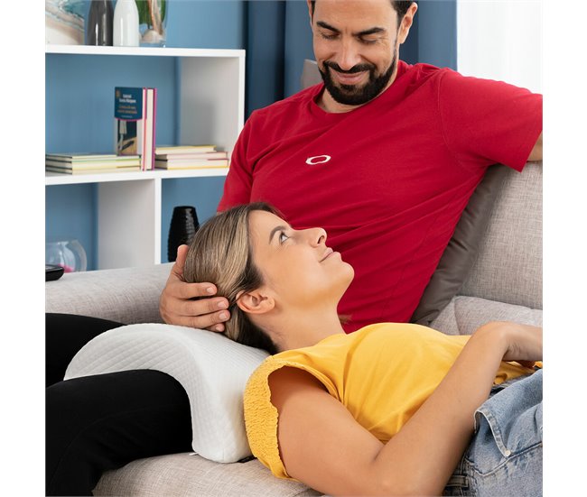 Almohada Viscoelástica Cervical para Parejas Blanco