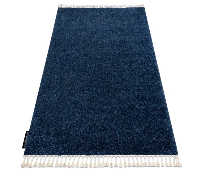 Alfombra BERBER 9000 Franjas Bereber Marroquí Shaggy 200x290 Azul