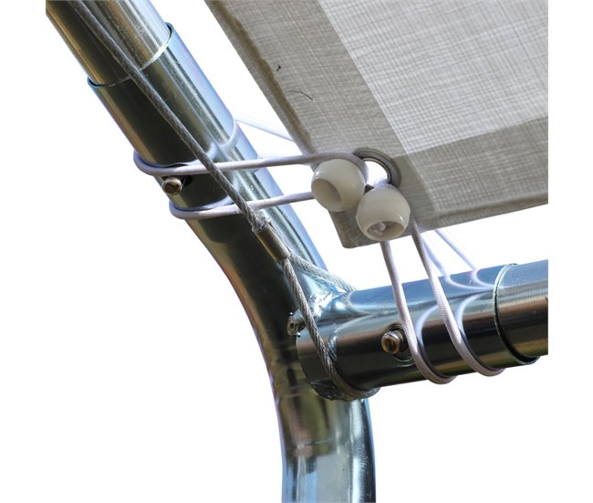 Cochera Exterior Tela PE, Acero Galvanizado Outsunny Blanco