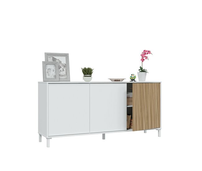 Aparador efecto madera Blanco/ Madera