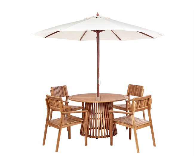 Beliani Conjunto de comedor AGELLO Madera Clara