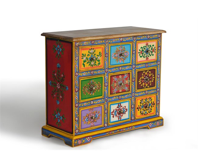 Cómoda 9 cajones en madera de mango - Giner y Colomer Multicolor