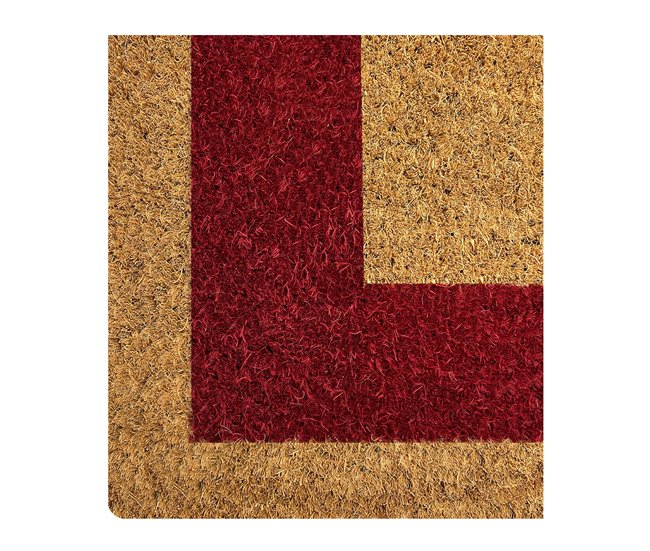 Acomoda Textil - Felpudo de Coco Natural Ecológico con Cenefa. 33x60 Rojo
