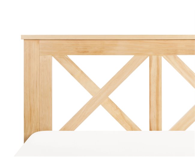 Beliani Cama Madera de pino TANNAY 189x208 Blanco