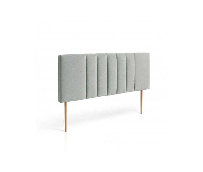 Cabecero de Tela y Patas de Madera Luna 150 Gris