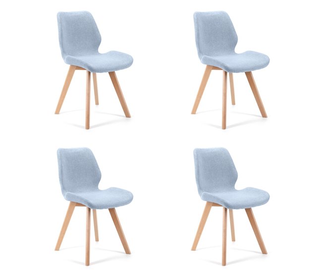 4x silla tapizada SJ.0159 Azul