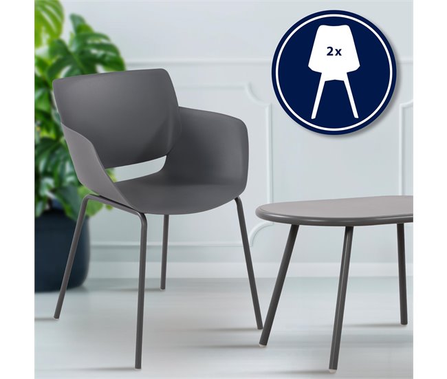 Grupo de asientos Velvena Gris Oscuro