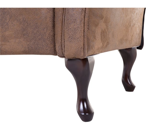Beliani Chaise longue izquierdo Gamuza sintética LATTES Marron Claro