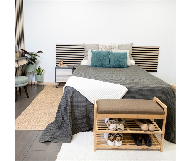 Banco zapatero MOA Vinthera  estantes con asiento acolchado Natural