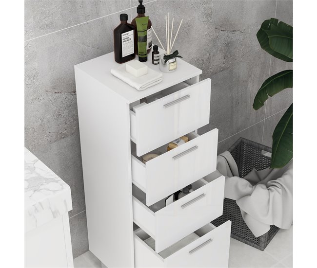 Mueble Auxiliar Baño Melamina de Madera kleankin, hogar - baño Blanco