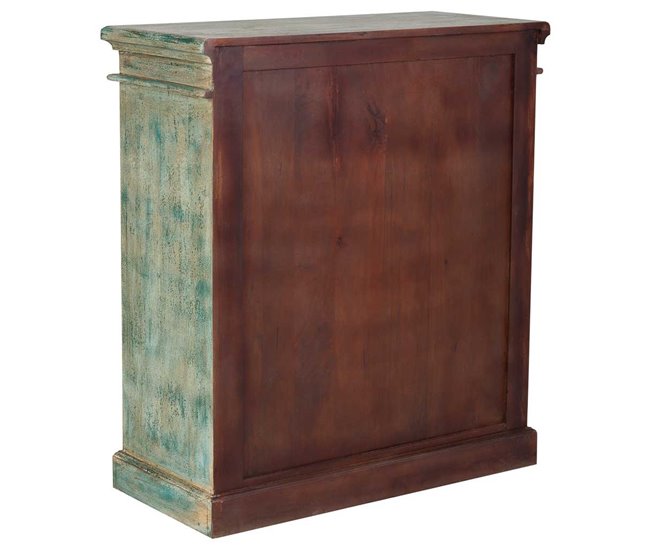 Aparador de madera y cristal con 2 puertas Azul