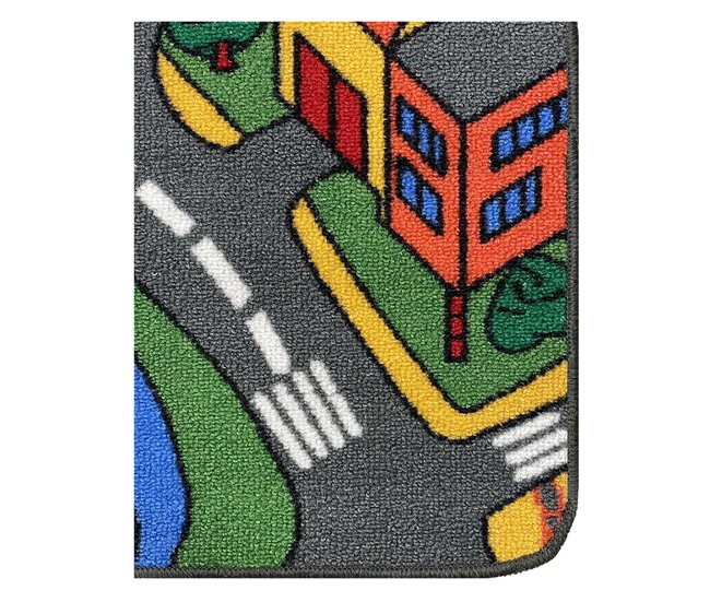 Acomoda Textil – Alfombra Infantil Ciudad Carretera para Jugar. 90x133 Gris
