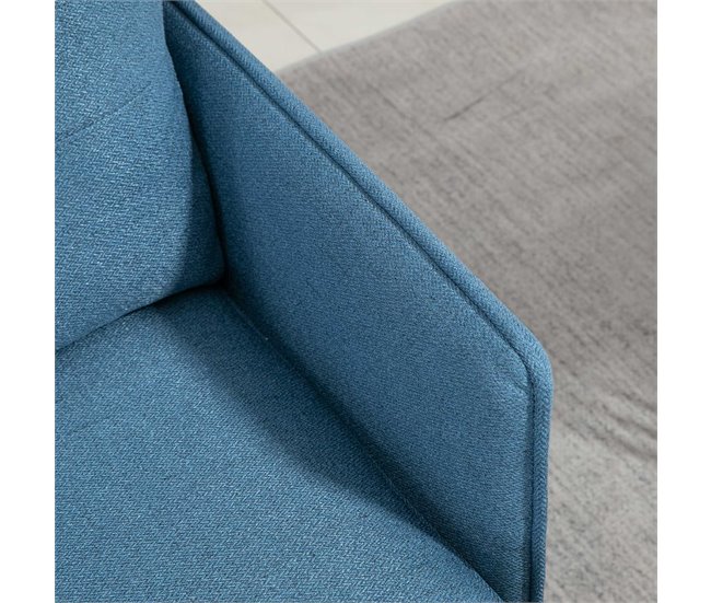 Butaca de Salón Espuma, Acero, Poliéster, Madera Contrachapada Azul