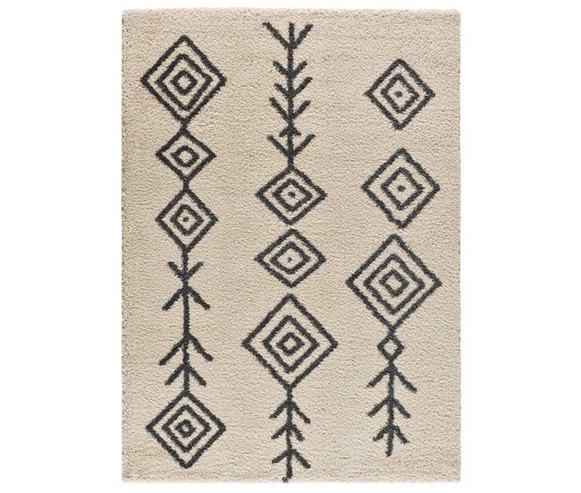 Alfombra de estilo étnico ATLAS - ATTICGO 133x190 Blanco