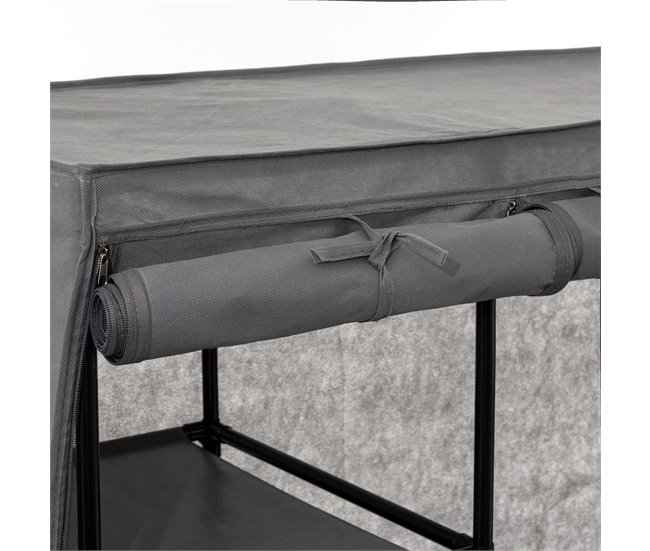 Armario Auxiliar Tela con 3 Cajas Gris