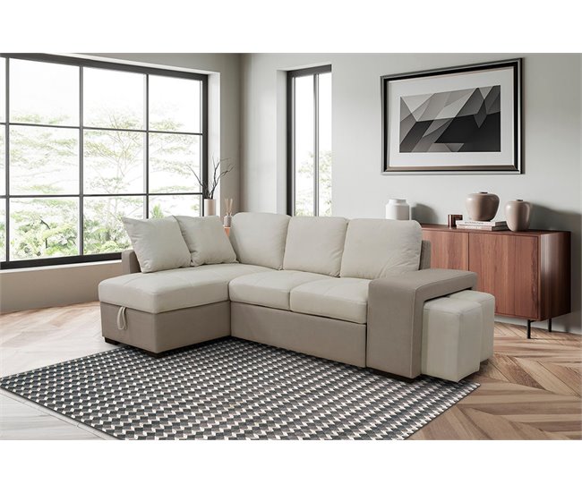 Sofa Cama Chaise Longue Stacy Beige