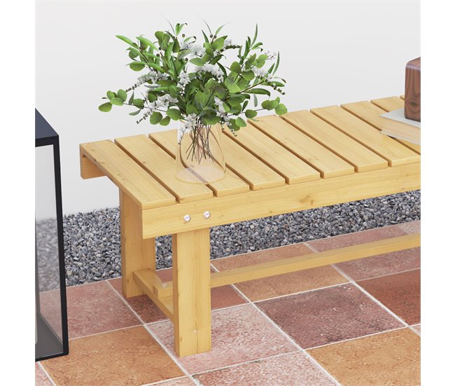 Banco de Jardín Madera de Abeto Outsunny Natural