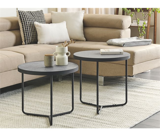 Beliani Mesa auxiliar MELODY Gris
