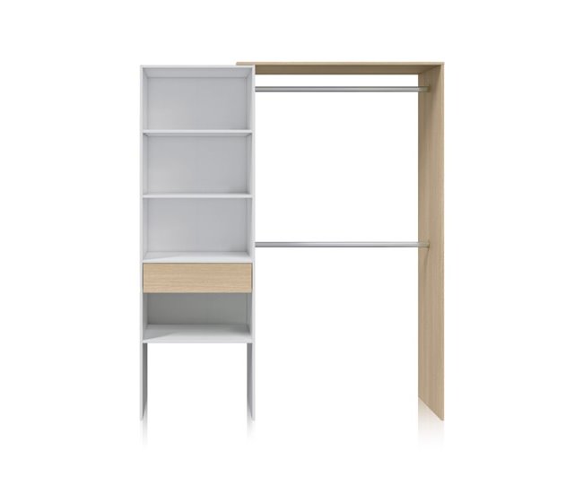 Armario Vestidor Aura Natural/ Blanco